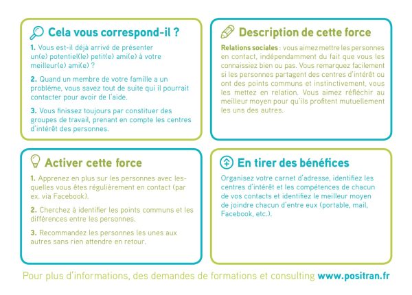 Eviter l'échec grâce à ses forces ! Mise en relation