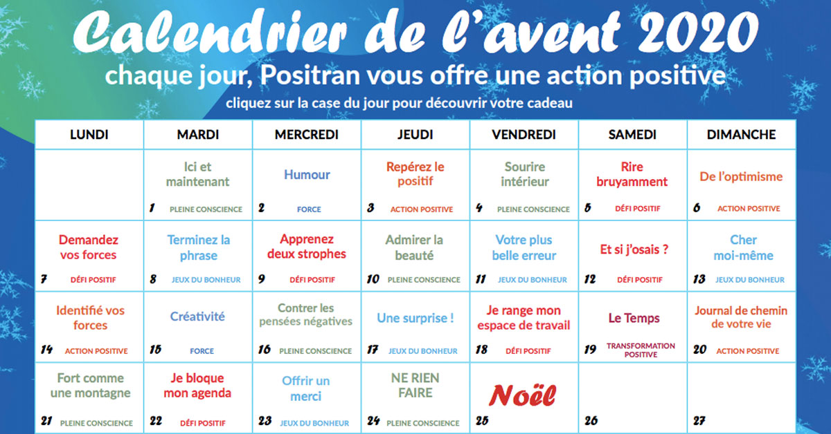 Calendrier de l' Avent 2020