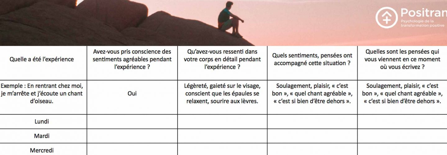 Le calendrier des evenements positifs